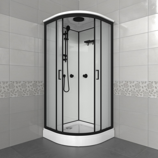 Душевая кабина Triton Прайм-Блэк-Вельвет А 90х90 низкий поддон